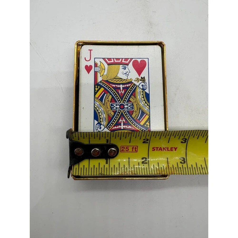 Vintage Eastern Deck of Playing Cards w/ Ornate Gold Trim Case & Signed Jokers